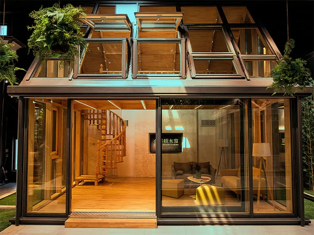 Joyfident Nordic Fashion series aluminum clad wood sunroom